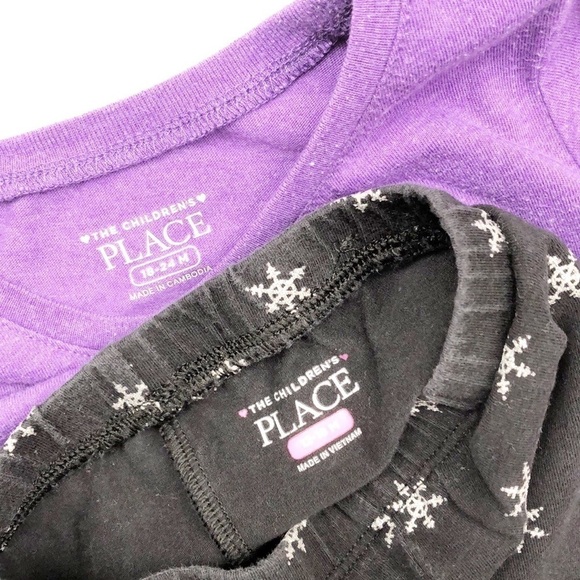 The Children's Place Diva Like My Mama top + snowflake leggings baby girl outfit - Picture 3 of 4